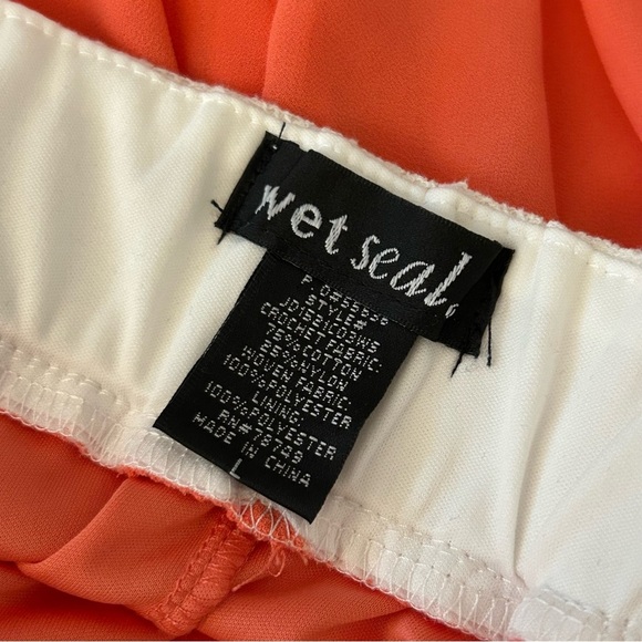 Wet seal White Lace and Orange High-Low Dress L - Picture 4 of 9